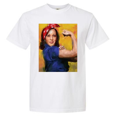 Kamala Harris 2024 Rosie The Riveter Childless Cat Lady Vote Garment-Dyed Heavyweight T-Shirt