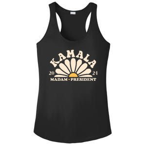 Kamala Harris 2024 Madam President Sunflower Ladies PosiCharge Competitor Racerback Tank