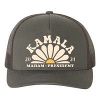 Kamala Harris 2024 Madam President Sunflower Yupoong Adult 5-Panel Trucker Hat