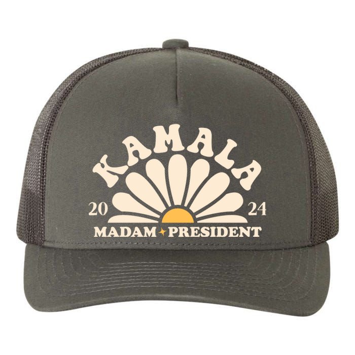 Kamala Harris 2024 Madam President Sunflower Yupoong Adult 5-Panel Trucker Hat