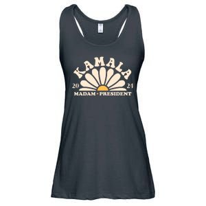 Kamala Harris 2024 Madam President Sunflower Ladies Essential Flowy Tank