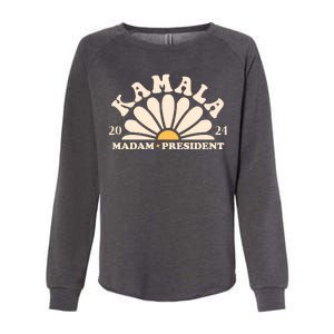 Kamala Harris 2024 Madam President Sunflower Womens California Wash Sweatshirt