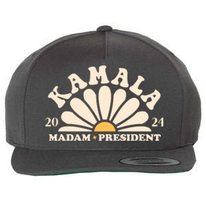 Kamala Harris 2024 Madam President Sunflower Wool Snapback Cap