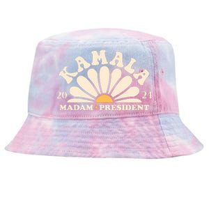 Kamala Harris 2024 Madam President Sunflower Tie-Dyed Bucket Hat