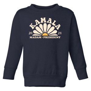 Kamala Harris 2024 Madam President Sunflower Toddler Sweatshirt