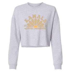 Kamala Harris 2024 Madam President Sunflower Cropped Pullover Crew