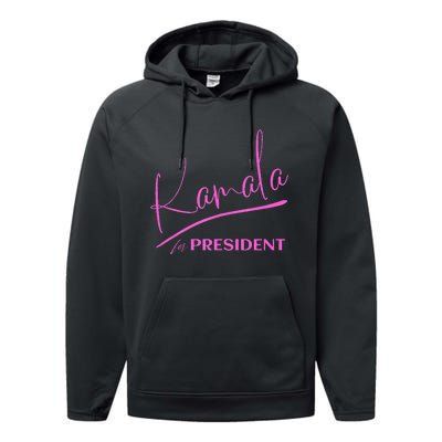 Kamala Harris 2024 Kamala For President Signature Style Performance Fleece Hoodie