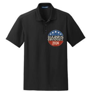 Kamala Harris 2024 Harris Obviously Dry Zone Grid Polo