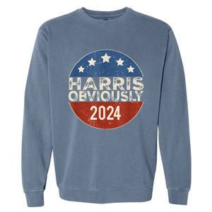 Kamala Harris 2024 Harris Obviously Garment-Dyed Sweatshirt