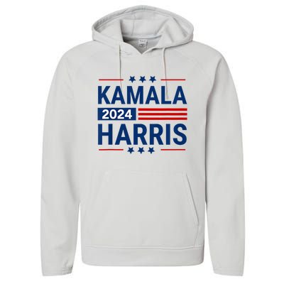 Kamala Harris 2024 Support First Presidente Usa Performance Fleece Hoodie