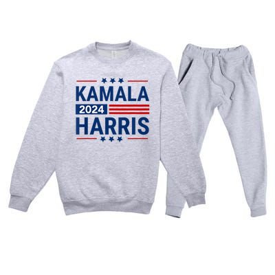 Kamala Harris 2024 Support First Presidente Usa Premium Crewneck Sweatsuit Set