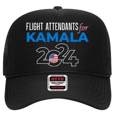 Kamala Harris 2024 For President High Crown Mesh Back Trucker Hat