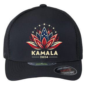 Kamala Harris 2024 Presidential Campaign American Lotus Flexfit Unipanel Trucker Cap