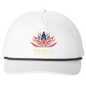 Kamala Harris 2024 Presidential Campaign American Lotus Snapback Five-Panel Rope Hat