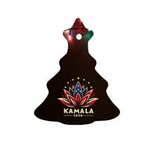 Kamala Harris 2024 Presidential Campaign American Lotus Ceramic Tree Ornament