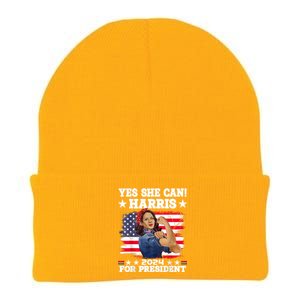 Kamala Harris 2024 President Election Kamala Yes She Can Knit Cap Winter Beanie