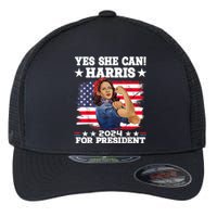 Kamala Harris 2024 President Election Kamala Yes She Can Flexfit Unipanel Trucker Cap