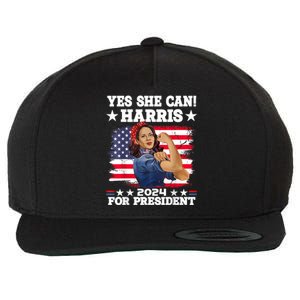 Kamala Harris 2024 President Election Kamala Yes She Can Wool Snapback Cap