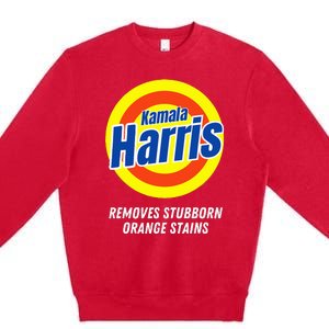 Kamala Harris 2024 Removes Stubborn Orange Stains Humorous Premium Crewneck Sweatshirt