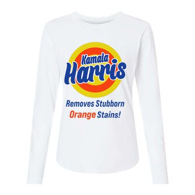 Kamala Harris 2024 Removes Stubborn Orange Stains Womens Cotton Relaxed Long Sleeve T-Shirt