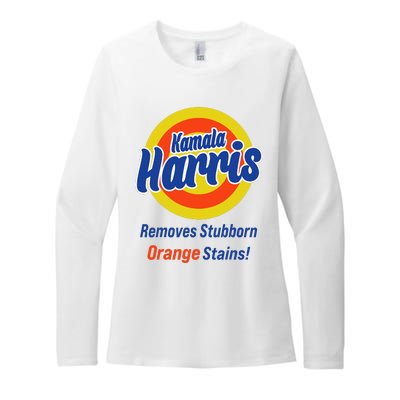 Kamala Harris 2024 Removes Stubborn Orange Stains Womens CVC Long Sleeve Shirt