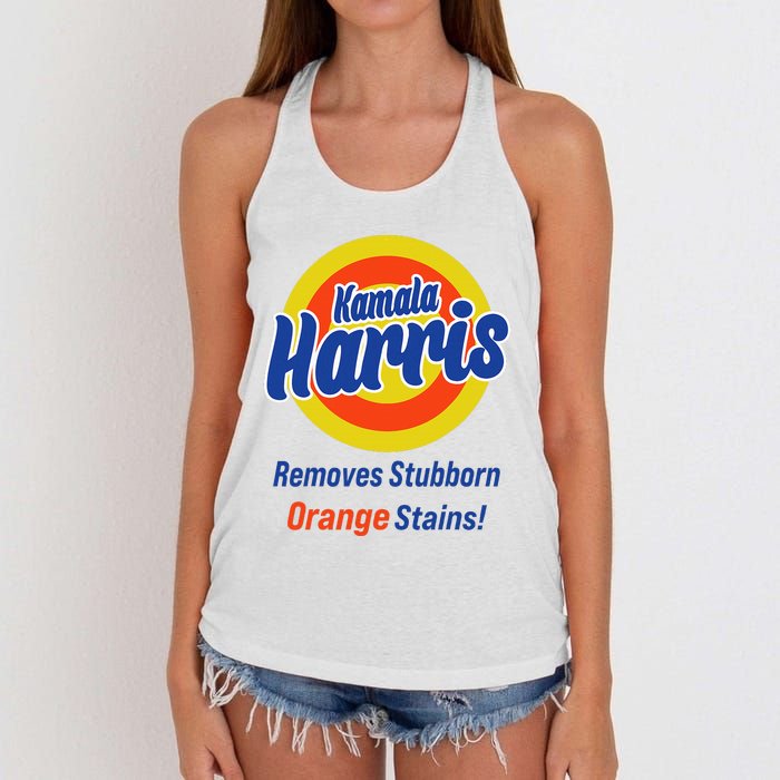 Kamala Harris 2024 Removes Stubborn Orange Stains Women's Knotted Racerback Tank