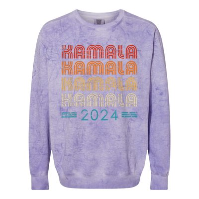 Kamala Harris 2024 Retro Vintage Election President 2024 Colorblast Crewneck Sweatshirt