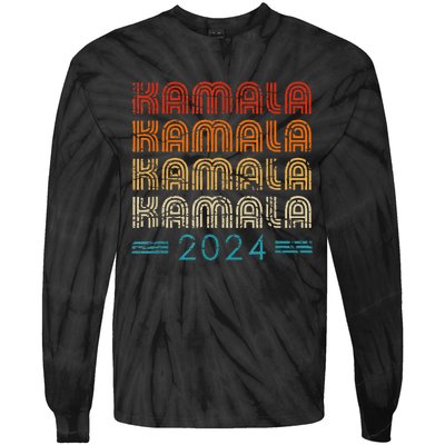 Kamala Harris 2024 Retro Vintage Election President 2024 Tie-Dye Long Sleeve Shirt