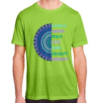 Kamala Harris 2024. Peace Love Hope Equality Diversity Adult ChromaSoft Performance T-Shirt