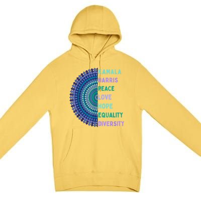 Kamala Harris 2024. Peace Love Hope Equality Diversity Premium Pullover Hoodie