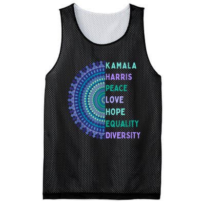 Kamala Harris 2024. Peace Love Hope Equality Diversity Mesh Reversible Basketball Jersey Tank