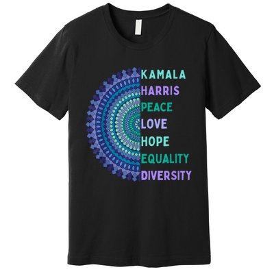 Kamala Harris 2024. Peace Love Hope Equality Diversity Premium T-Shirt