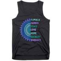 Kamala Harris 2024. Peace Love Hope Equality Diversity Tank Top