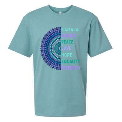 Kamala Harris 2024. Peace Love Hope Equality Diversity Sueded Cloud Jersey T-Shirt