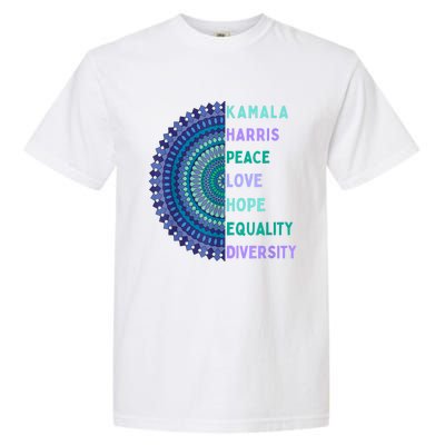 Kamala Harris 2024. Peace Love Hope Equality Diversity Garment-Dyed Heavyweight T-Shirt