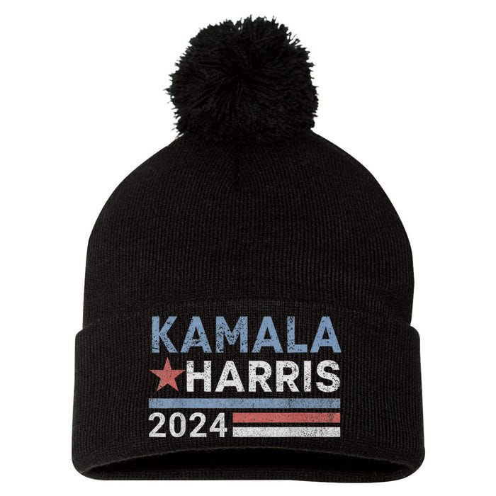 Kamala Harris 2024 For President Election Campaign Pom Pom 12in Knit Beanie