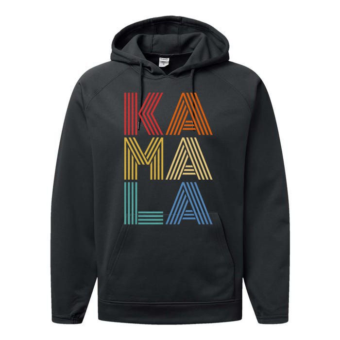 Kamala Harris 2024 Vintage Retro Style Performance Fleece Hoodie