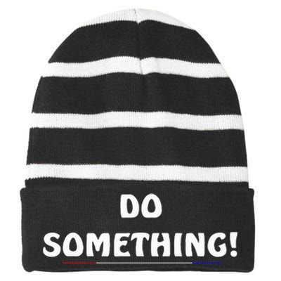 Kamala Harris 2024 Election Michelle Obama Do Something! Striped Beanie with Solid Band