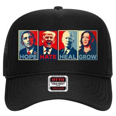 Kamala Harris 2024 Support High Crown Mesh Back Trucker Hat