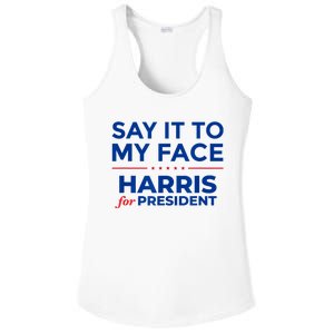 Kamala Harris 2024 Say It To My Face Debate Me Ladies PosiCharge Competitor Racerback Tank