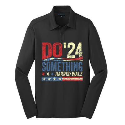 Kamala Harris 2024 Election Michelle Obama Do Something Silk Touch Performance Long Sleeve Polo