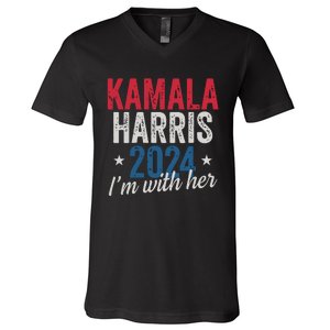 Kamala Harris 2024 Support Im With Her Kamala Harris 2024 V-Neck T-Shirt