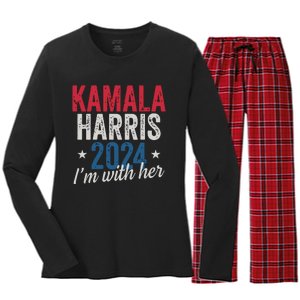 Kamala Harris 2024 Support Im With Her Kamala Harris 2024 Women's Long Sleeve Flannel Pajama Set 