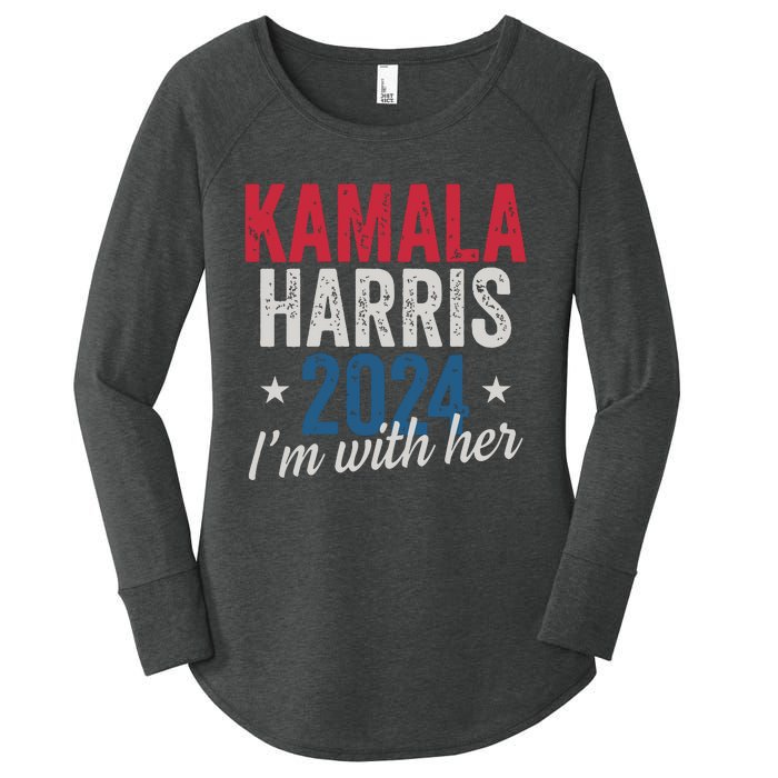 Kamala Harris 2024 Support Im With Her Kamala Harris 2024 Women's Perfect Tri Tunic Long Sleeve Shirt