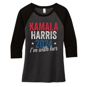 Kamala Harris 2024 Support Im With Her Kamala Harris 2024 Women's Tri-Blend 3/4-Sleeve Raglan Shirt