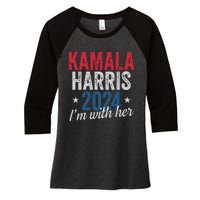 Kamala Harris 2024 Support Im With Her Kamala Harris 2024 Women's Tri-Blend 3/4-Sleeve Raglan Shirt