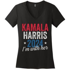 Kamala Harris 2024 Support Im With Her Kamala Harris 2024 Women's V-Neck T-Shirt