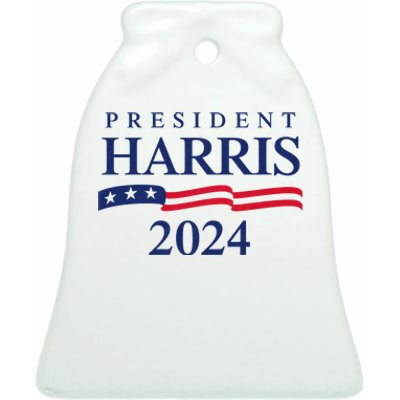 Kamala Harris 2024 President Harris 2024 Ceramic Bell Ornament