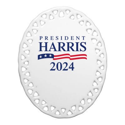 Kamala Harris 2024 President Harris 2024 Ceramic Oval Ornament