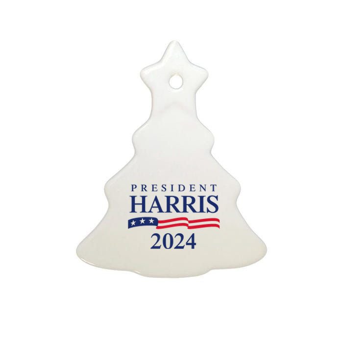 Kamala Harris 2024 President Harris 2024 Ceramic Tree Ornament